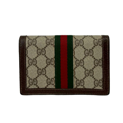 Gucci Vintage Sherry Line GG Logo Leather Pouch Case Brown — view 2