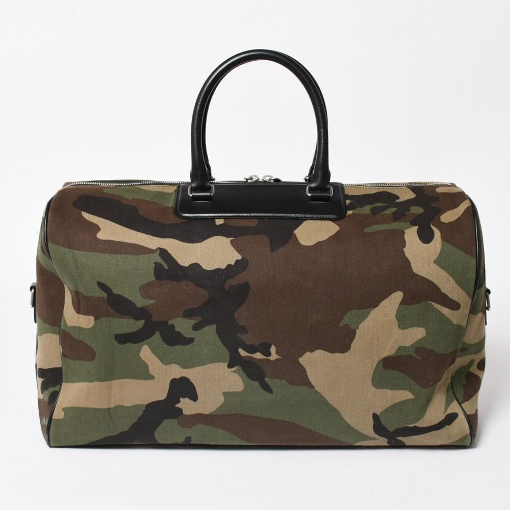 Saint Laurent Boston Bag Camo Leather Silver — view 2