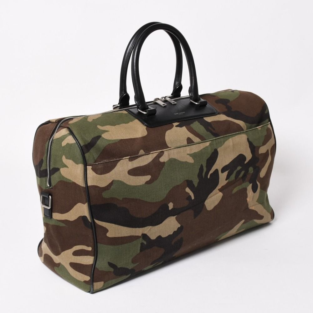 Saint Laurent Boston Bag Camo Leather Silver — view 3