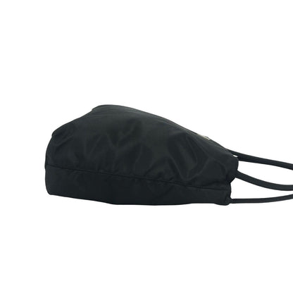 Prada Triangle Logo Tessuto Nylon Tote Shoulder Bag Black — view 6
