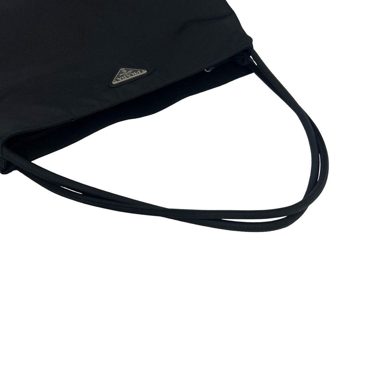 Prada Triangle Logo Tessuto Nylon Tote Shoulder Bag Black — view 4