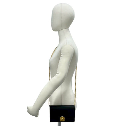 Prada Logo Saffiano Leather Chain Mini Shoulder Bag Pochette Black — view 2