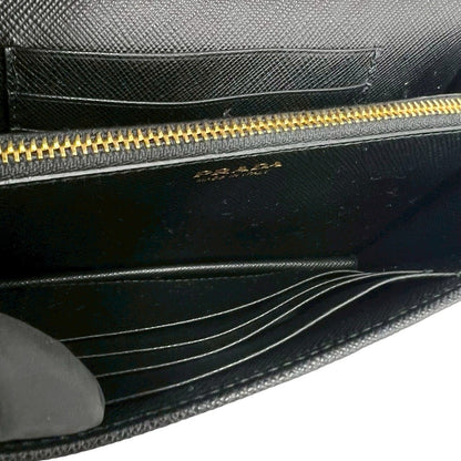 Prada Logo Saffiano Leather Chain Mini Shoulder Bag Pochette Black — view 9