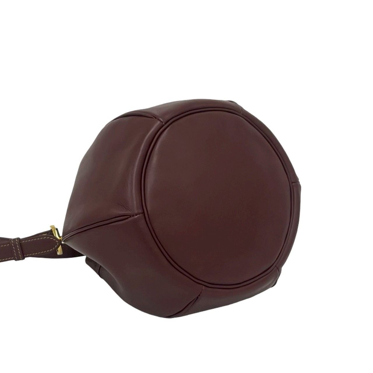 Cartier Vintage Must Line Leather Drawstring Shoulder Bag Pochette Bordeaux — view 7
