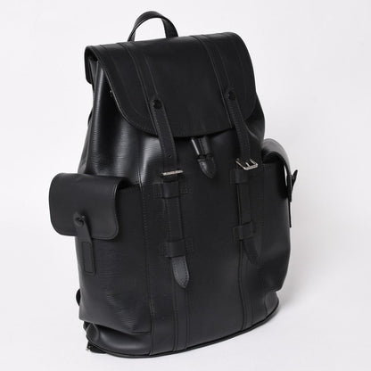 Louis Vuitton Christopher PM Backpack Epi Leather Black Silver — view 3