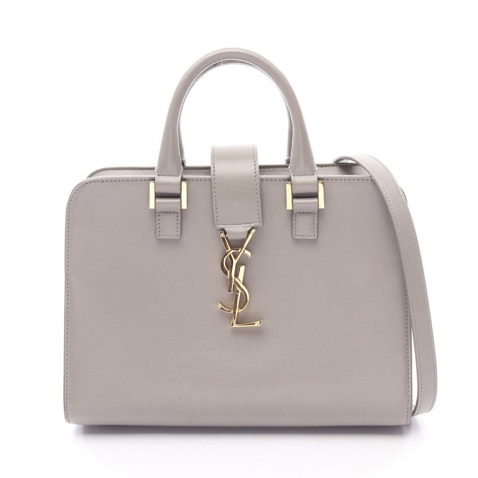 Saint Laurent Handbag Monogram Baby Cabas 2-Way Gray Leather