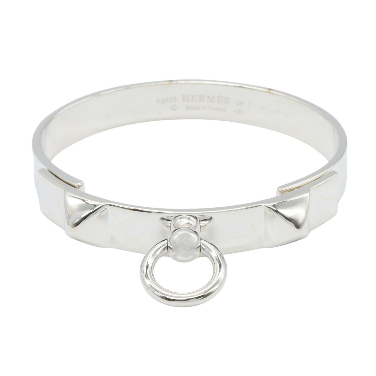 Hermes Bangle Collier de Chien Hangul 15.5 cm 925 Sterling Silver Bracelet