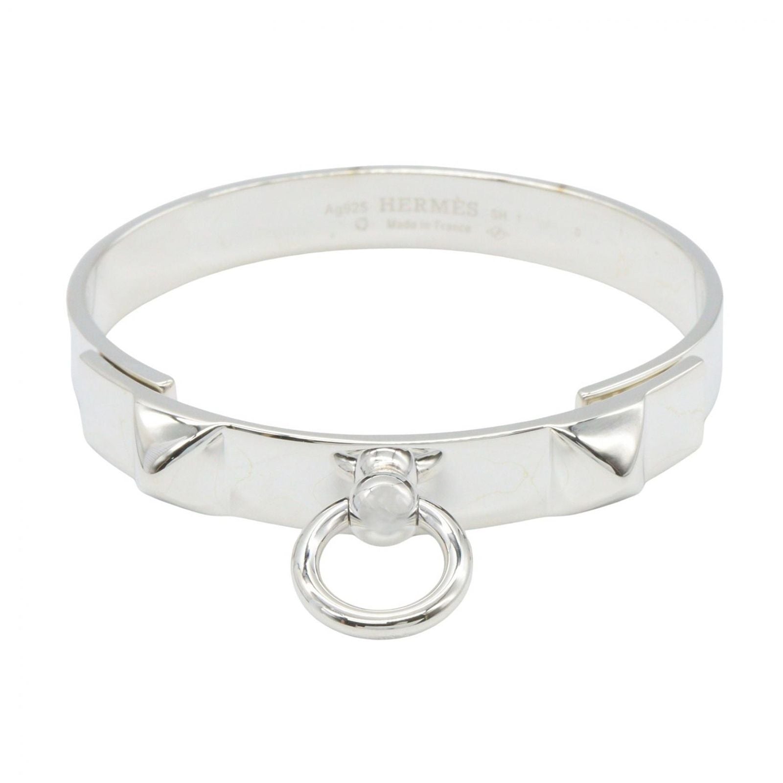 Hermes Bangle Collier de Chien Hangul 15.5 cm 925 Sterling Silver Bracelet