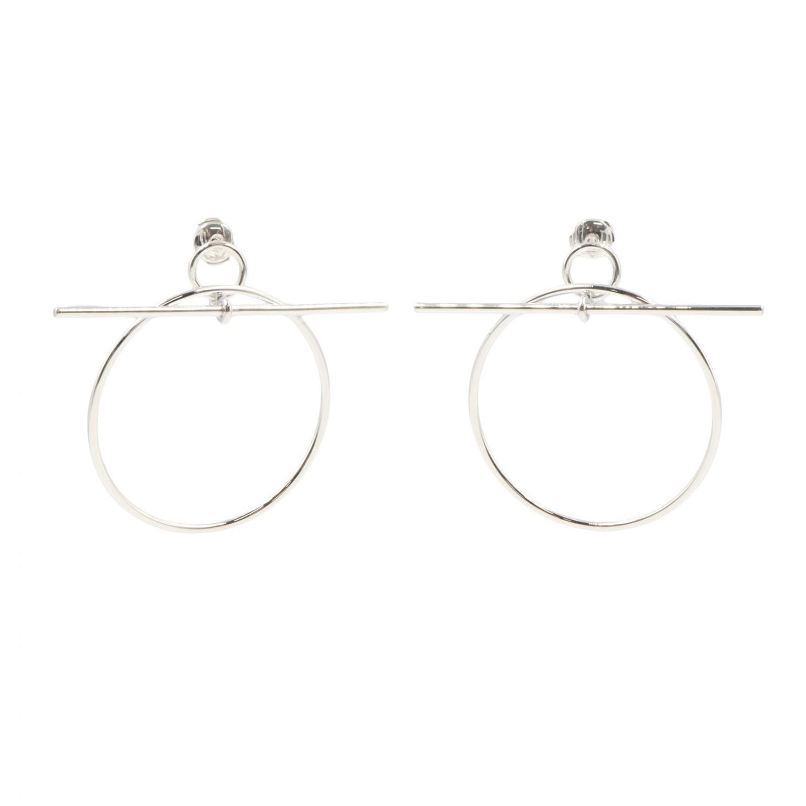 Hermes Earrings Loop 925 Sterling Silver