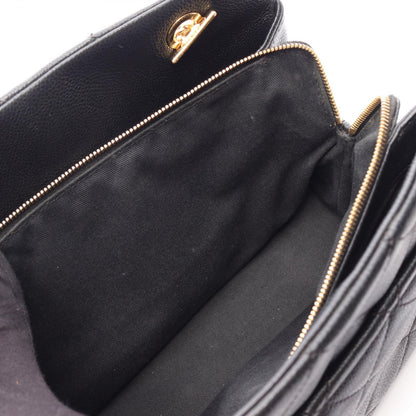 Chanel Tote Quilted Black Caviar Leather CC Logo Chain — view 6