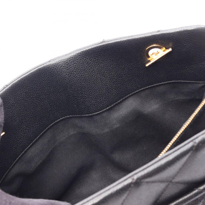 Chanel Tote Quilted Black Caviar Leather CC Logo Chain — view 7