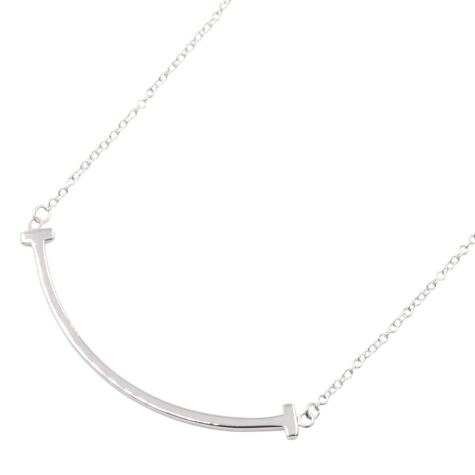 Tiffany & Co Necklace T Smile Small 40.5 45.5 cm 18k White Gold