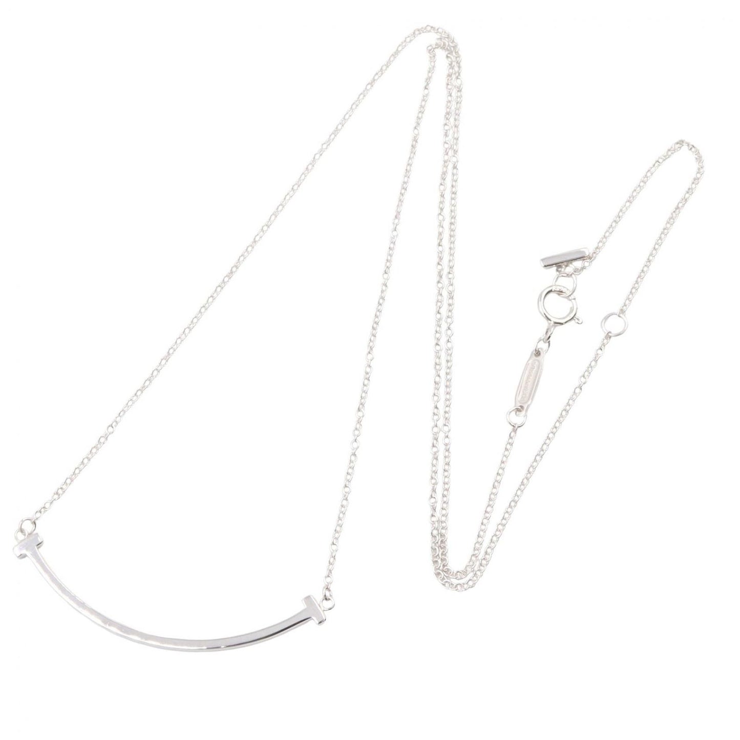Tiffany & Co Necklace T Smile Small 40.5 45.5 cm 18k White Gold — view 2