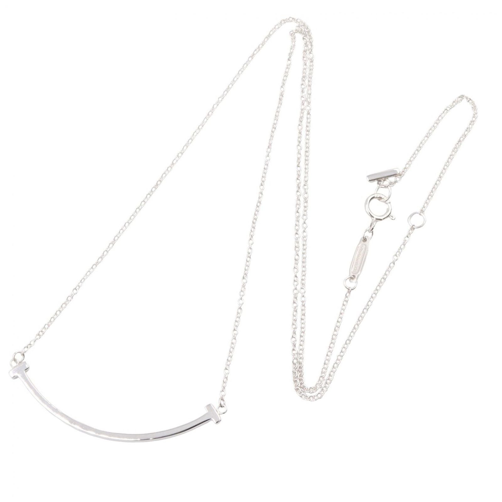 Tiffany & Co Necklace T Smile Small 40.5 45.5 cm 18k White Gold — view 2