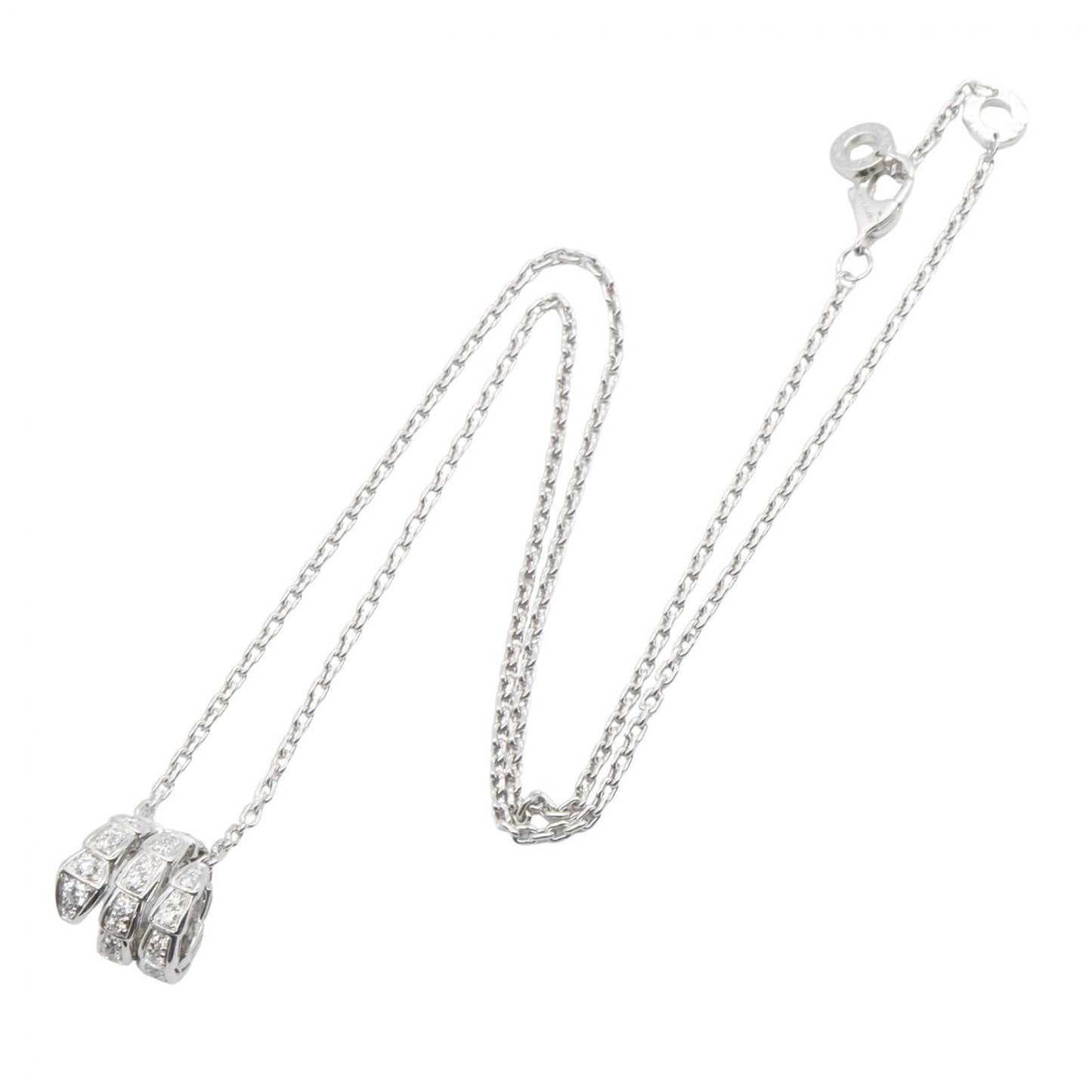 Bvlgari Necklace Serpenti Viper Diamond 41.5 44 cm 18k White Gold — view 2