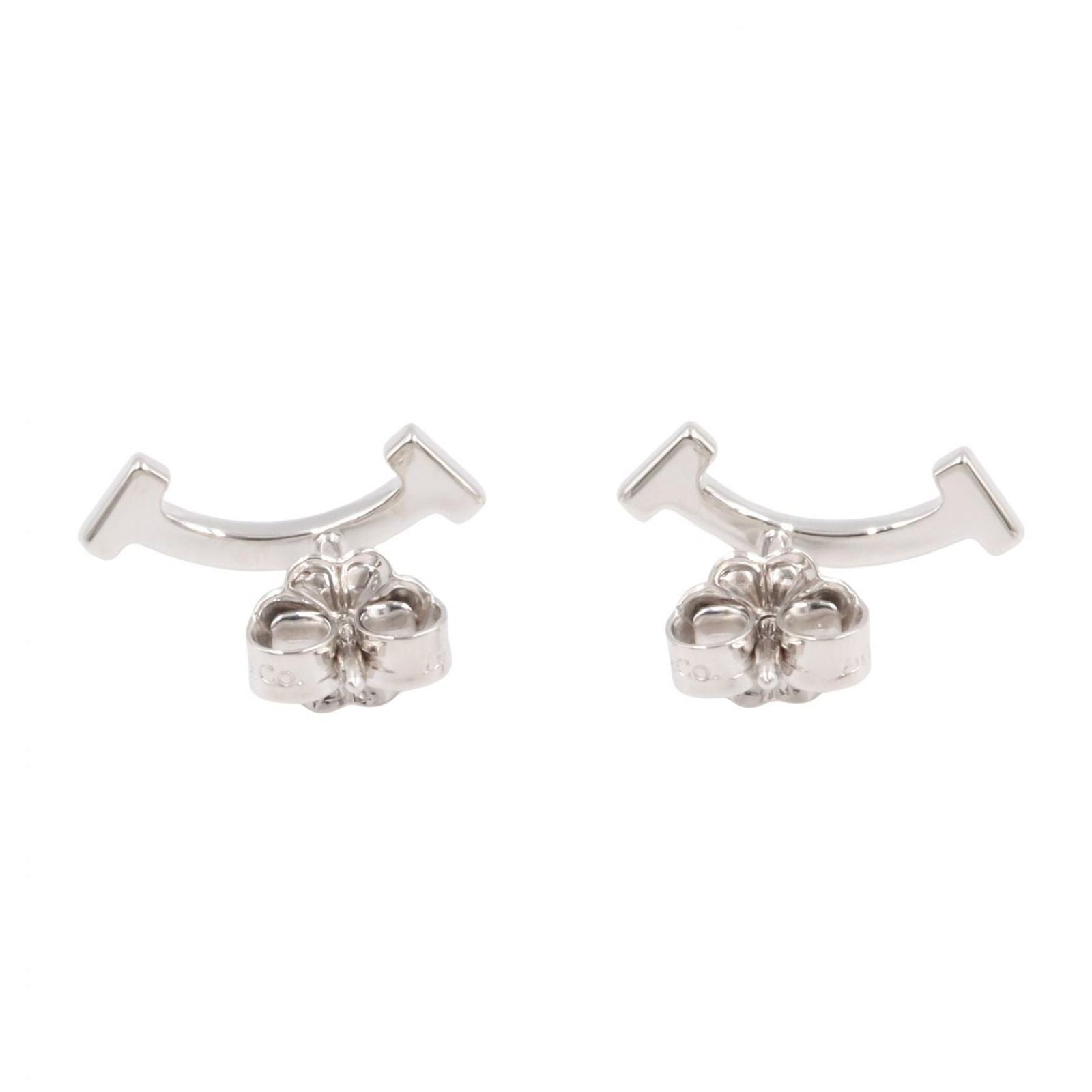 Tiffany & Co Earrings T Smile Mini Diamond 18k White Gold — view 2