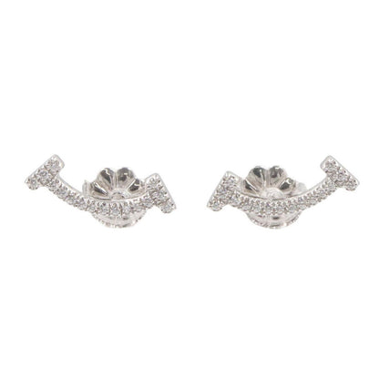 Tiffany & Co Earrings T Smile Mini Diamond 18k White Gold