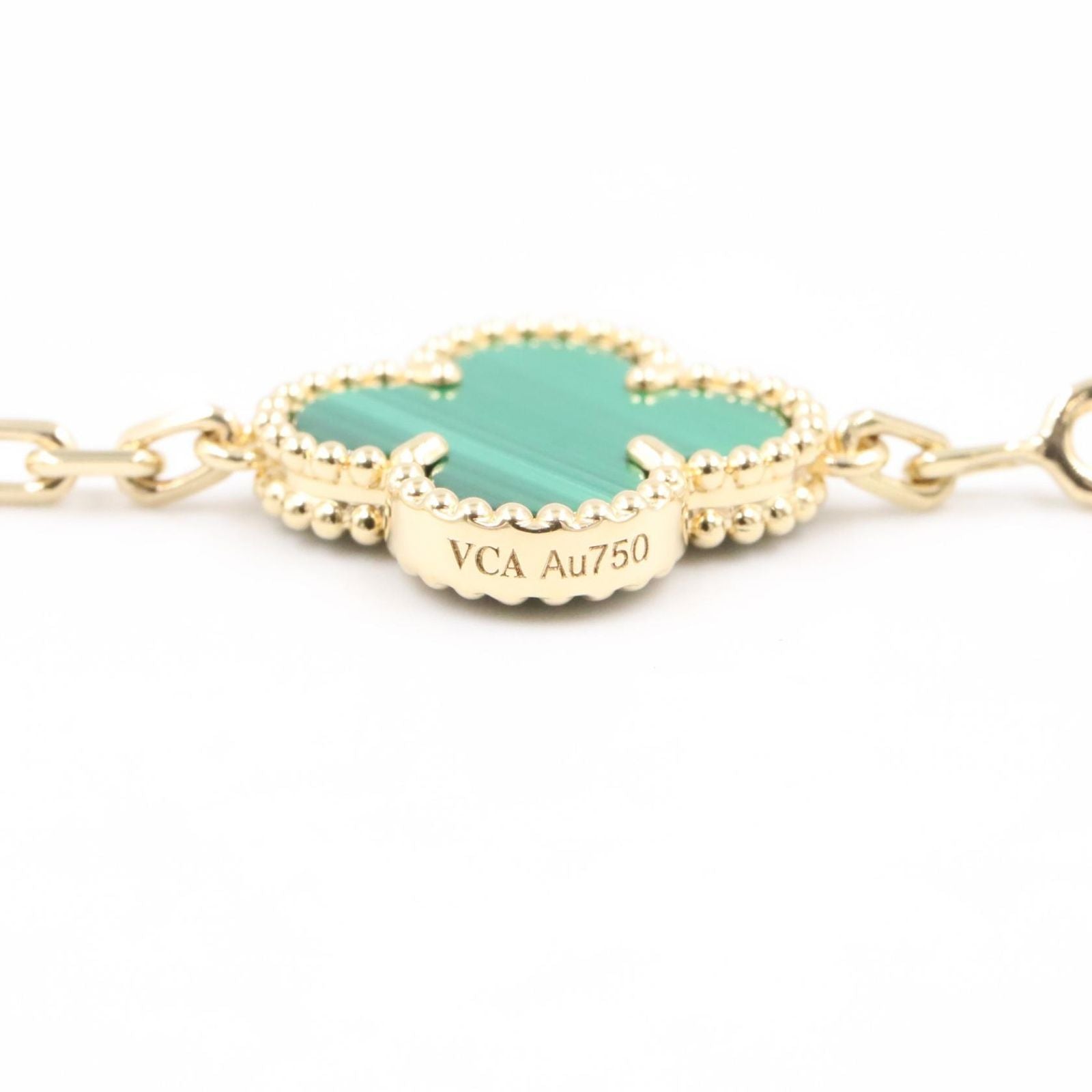 Van Cleef & Arpels Bracelet Vintage Alhambra 5 Motif Malachite Diamond 17.5 cm — view 4