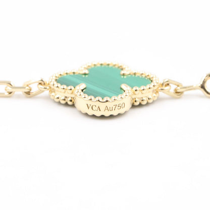 Van Cleef & Arpels Bracelet Vintage Alhambra 5 Motif Malachite Diamond 17.5 cm — view 4
