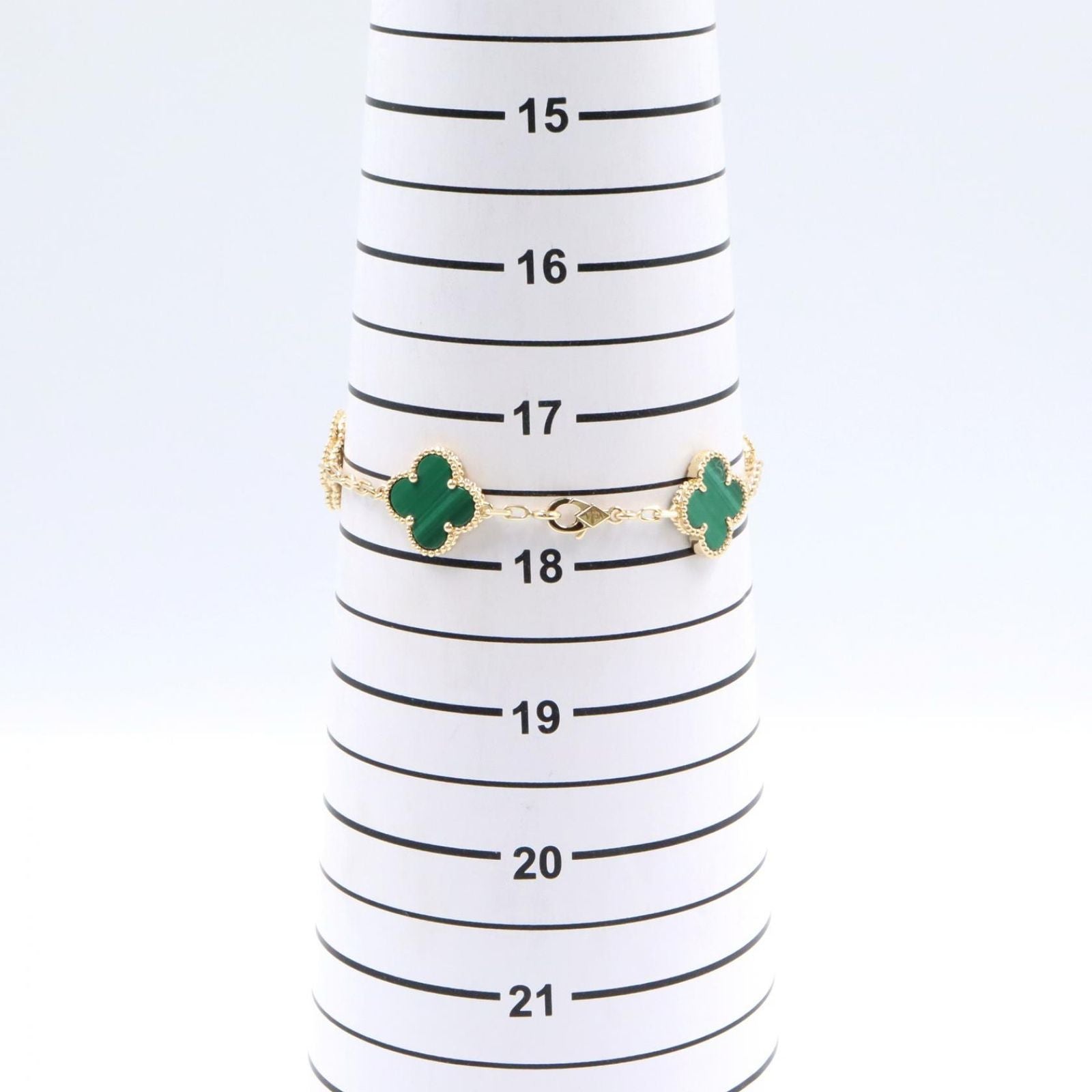 Van Cleef & Arpels Bracelet Vintage Alhambra 5 Motif Malachite Diamond 17.5 cm — view 6