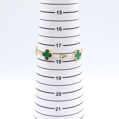 Van Cleef & Arpels Bracelet Vintage Alhambra 5 Motif Malachite Diamond 17.5 cm — view 6