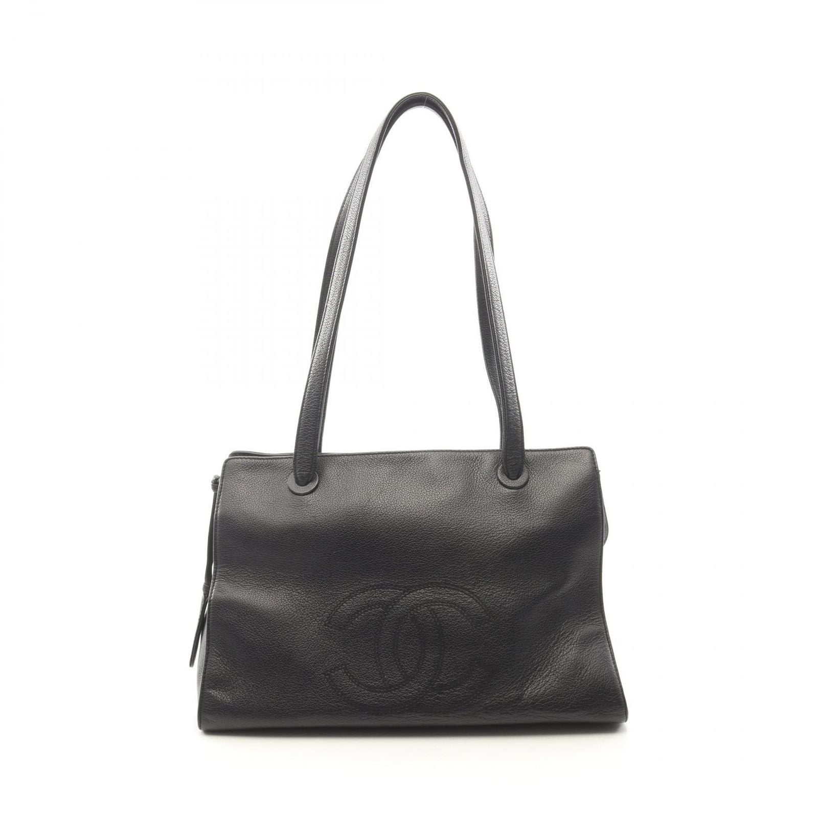 Chanel Tote CC Logo Black Leather