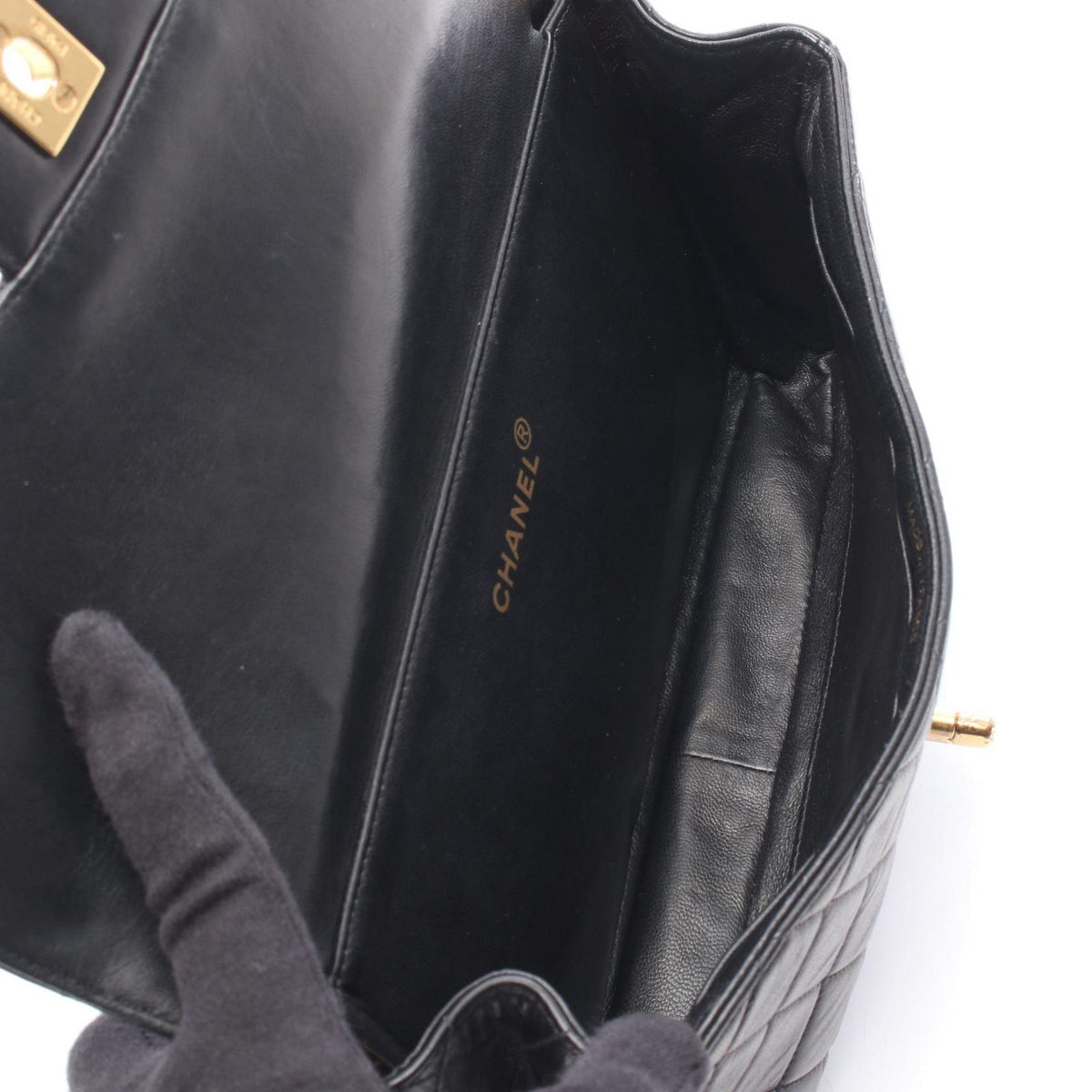 Chanel Quilted Double Face Shoulder Bag Black Lambskin — view 4