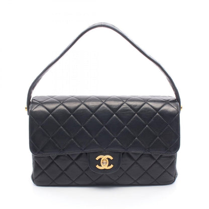 Chanel Quilted Double Face Shoulder Bag Black Lambskin
