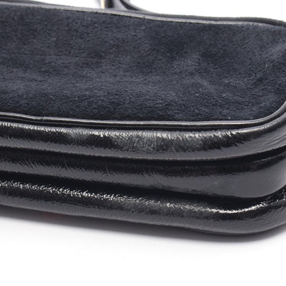 Gucci Shoulder Bag Double Black Suede Patent Ophidia GG — view 5