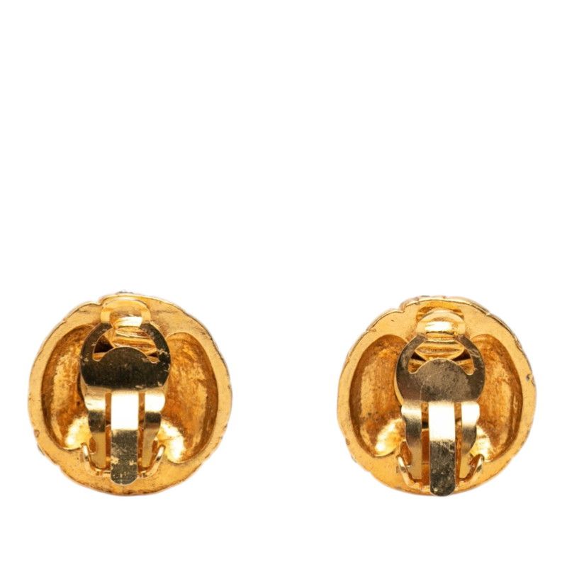 Chanel Earrings Gold Plated Rhinestone — view 2