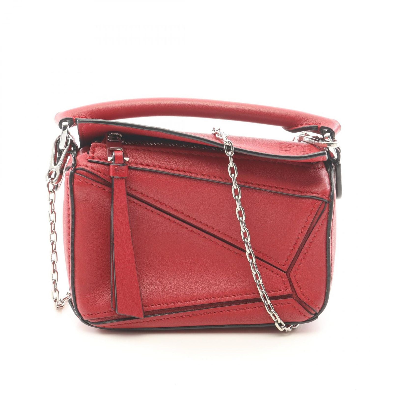 Loewe Handbag Puzzle Bag Nano 2-Way Red Leather
