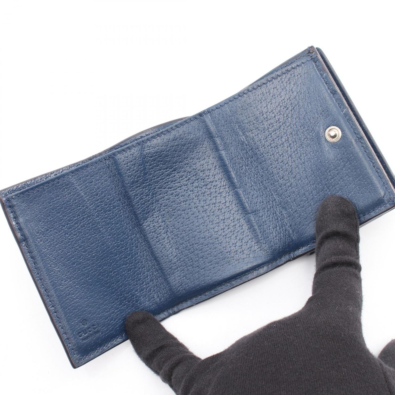 Gucci Trifold Wallet GG Mini with Detail Supreme Beige Blue — view 3