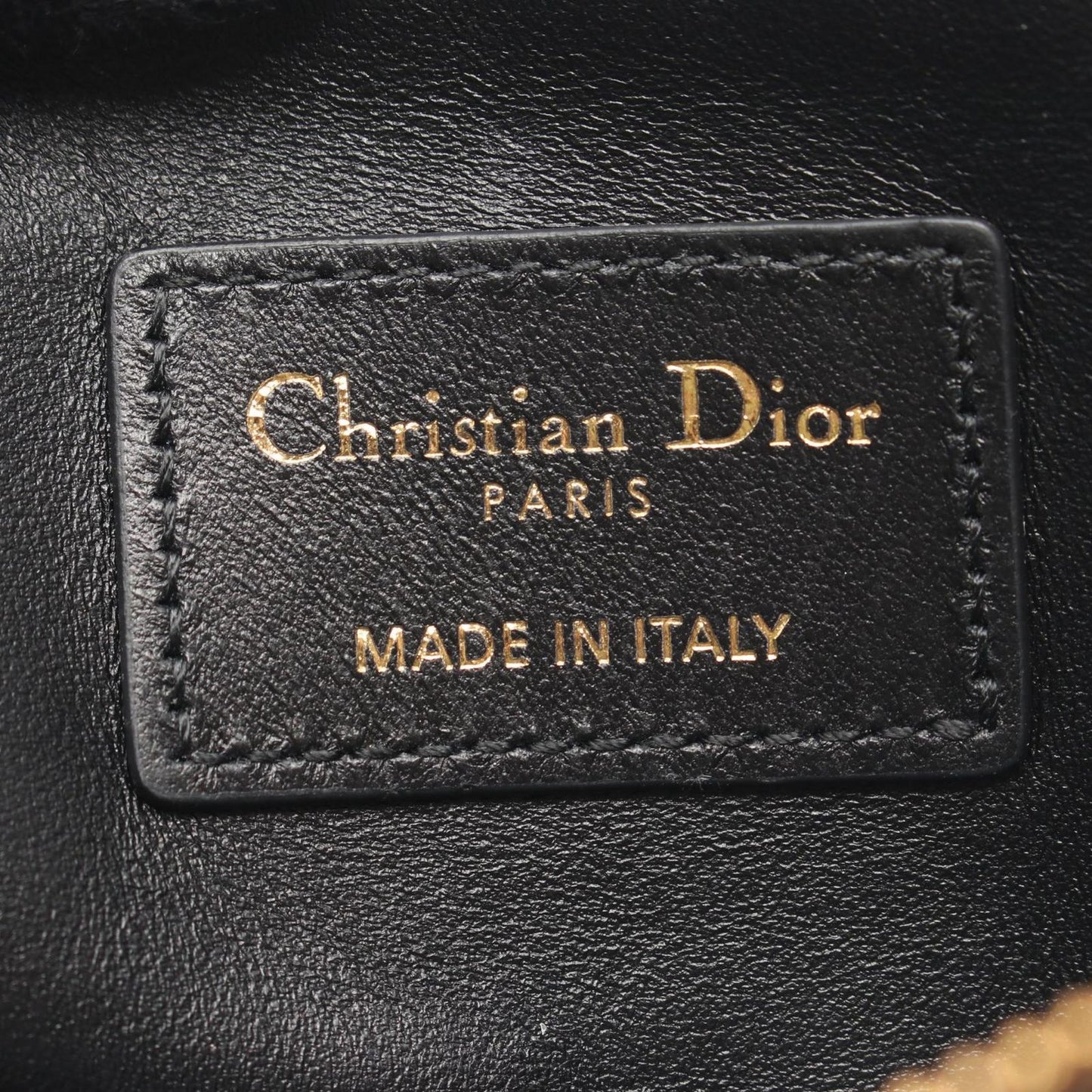 Dior Coin Case Caro Lavender Wallet Cannage Black Leather — view 4