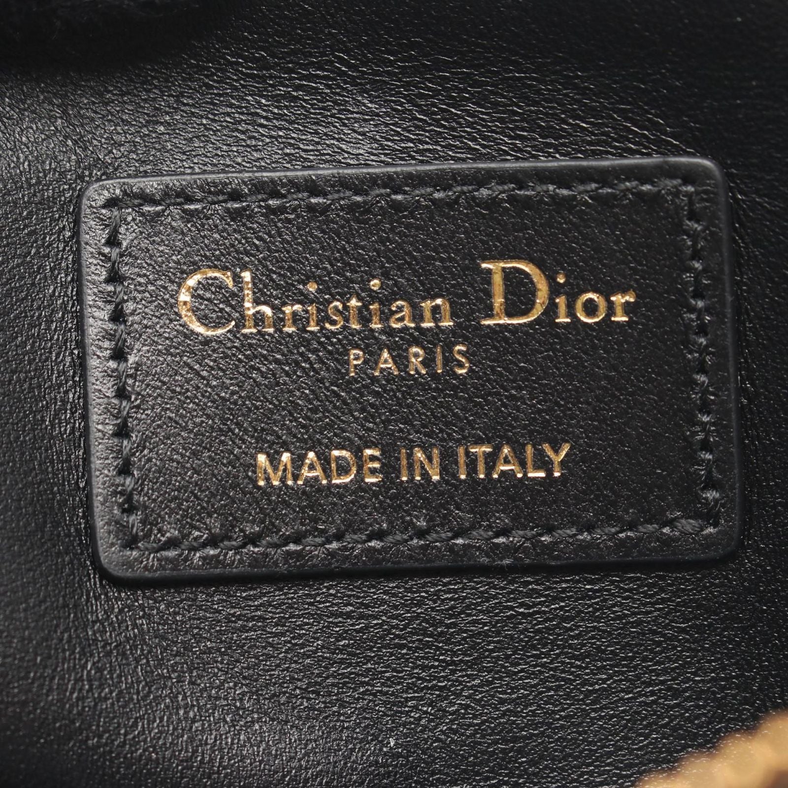 Dior Coin Case Caro Lavender Wallet Cannage Black Leather — view 4