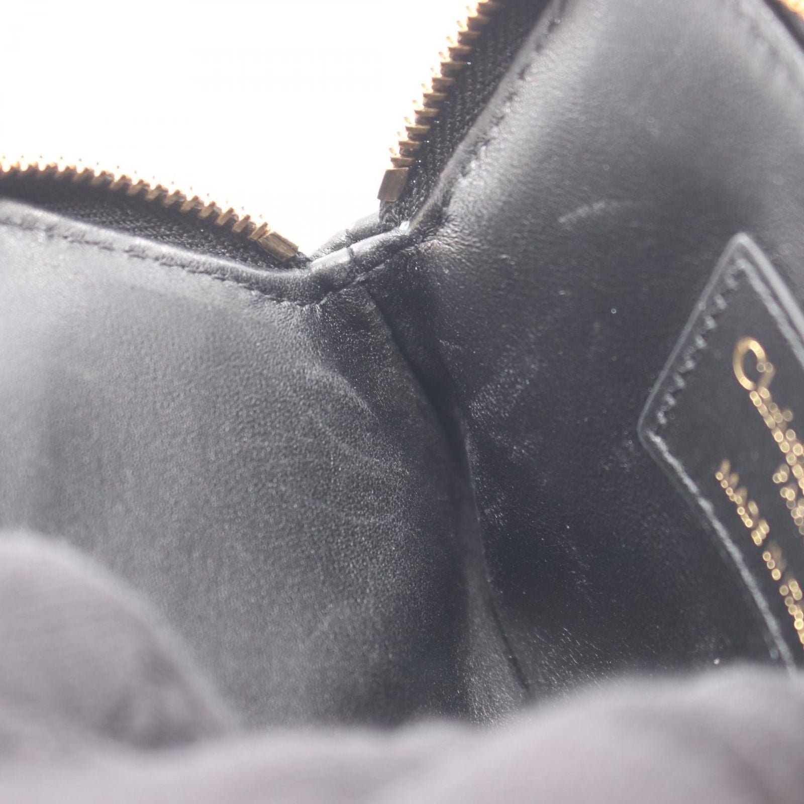 Dior Coin Case Caro Lavender Wallet Cannage Black Leather — view 5