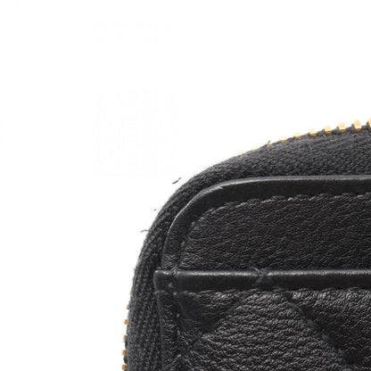 Dior Coin Case Caro Lavender Wallet Cannage Black Leather — view 9