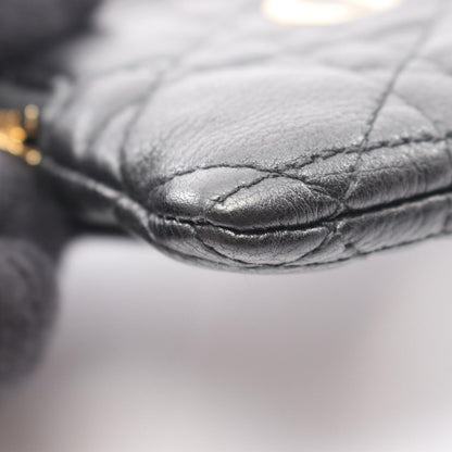 Dior Coin Case Caro Lavender Wallet Cannage Black Leather — view 6