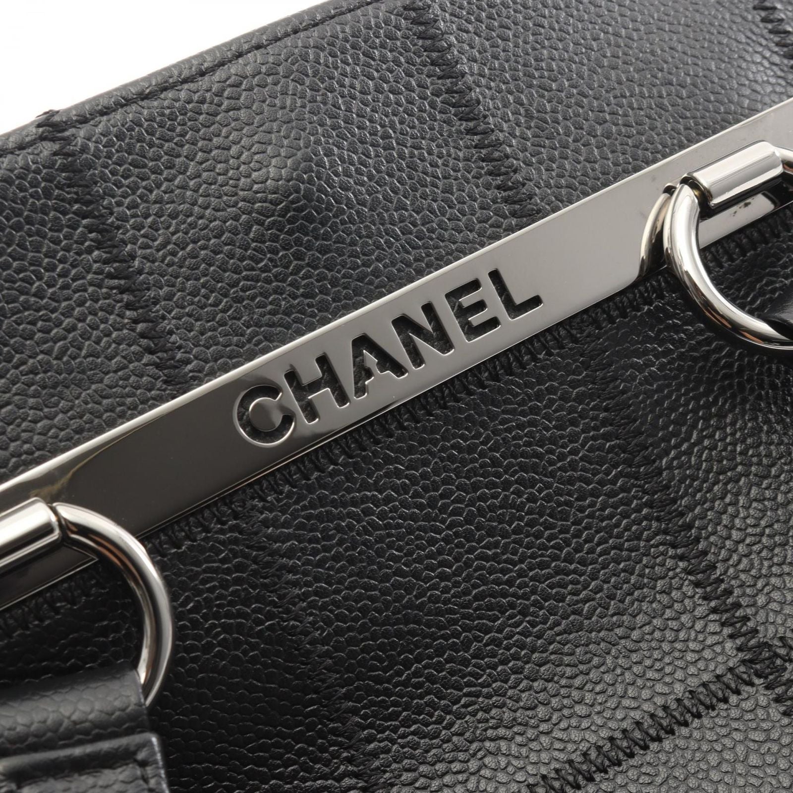 Chanel Tote Choco Bar Black Calf — view 7