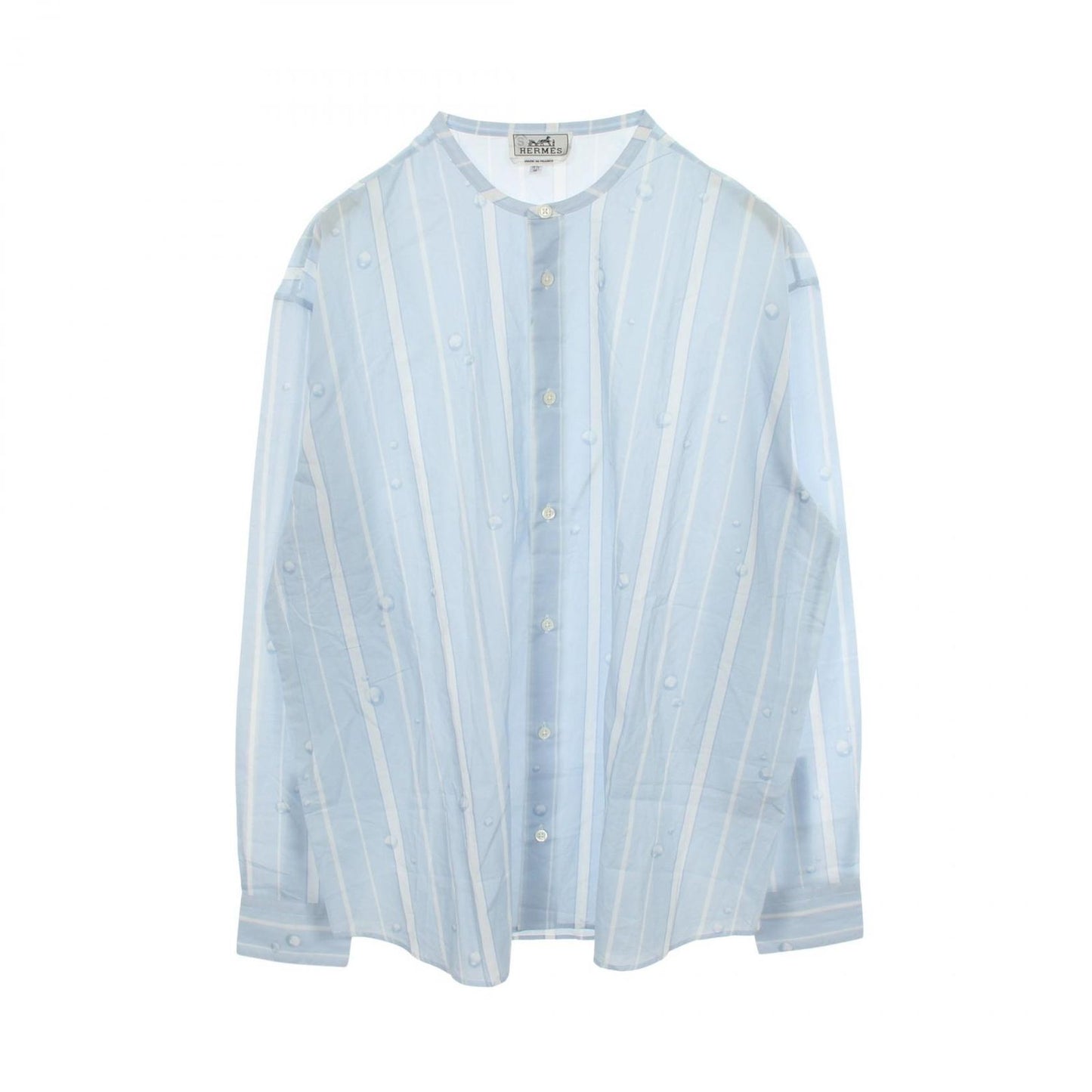 Hermes Series Button Striped Long Sleeve Cotton Shirt