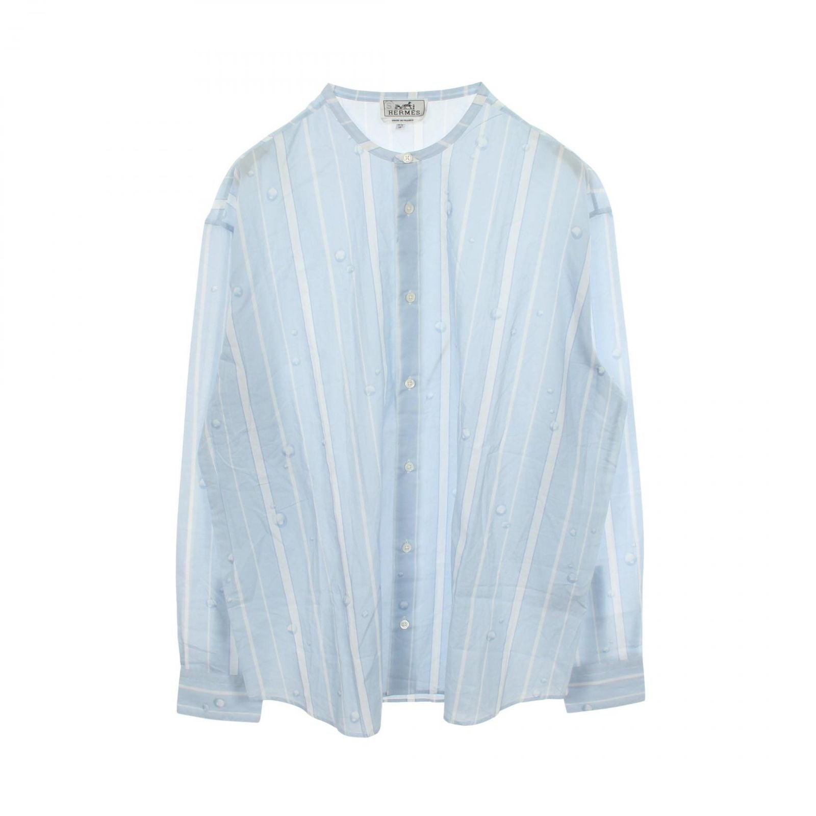 Hermes Series Button Striped Long Sleeve Cotton Shirt