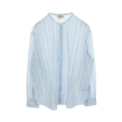 Hermes Series Button Striped Long Sleeve Cotton Shirt