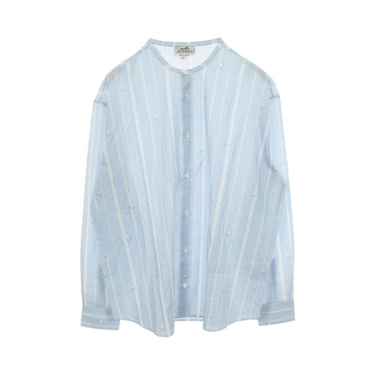 Hermes Series Button Striped Long Sleeve Cotton Shirt