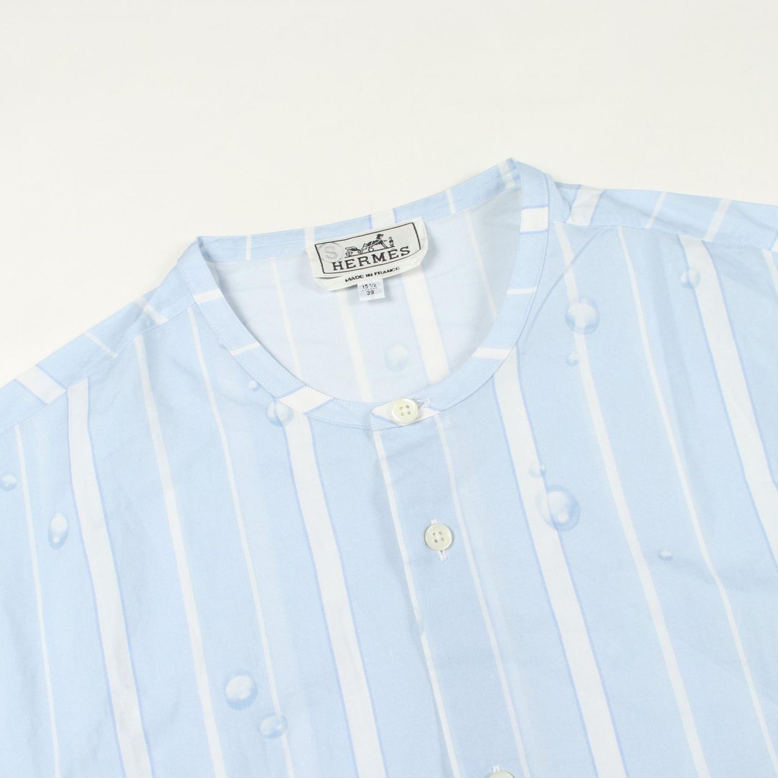 Hermes Series Button Striped Long Sleeve Cotton Shirt — view 6