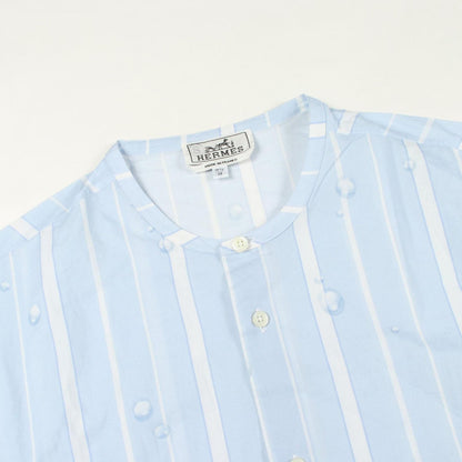 Hermes Series Button Striped Long Sleeve Cotton Shirt — view 6