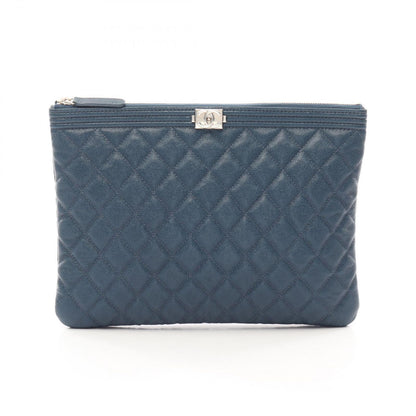 Chanel Clutch Boy Navy Caviar Leather
