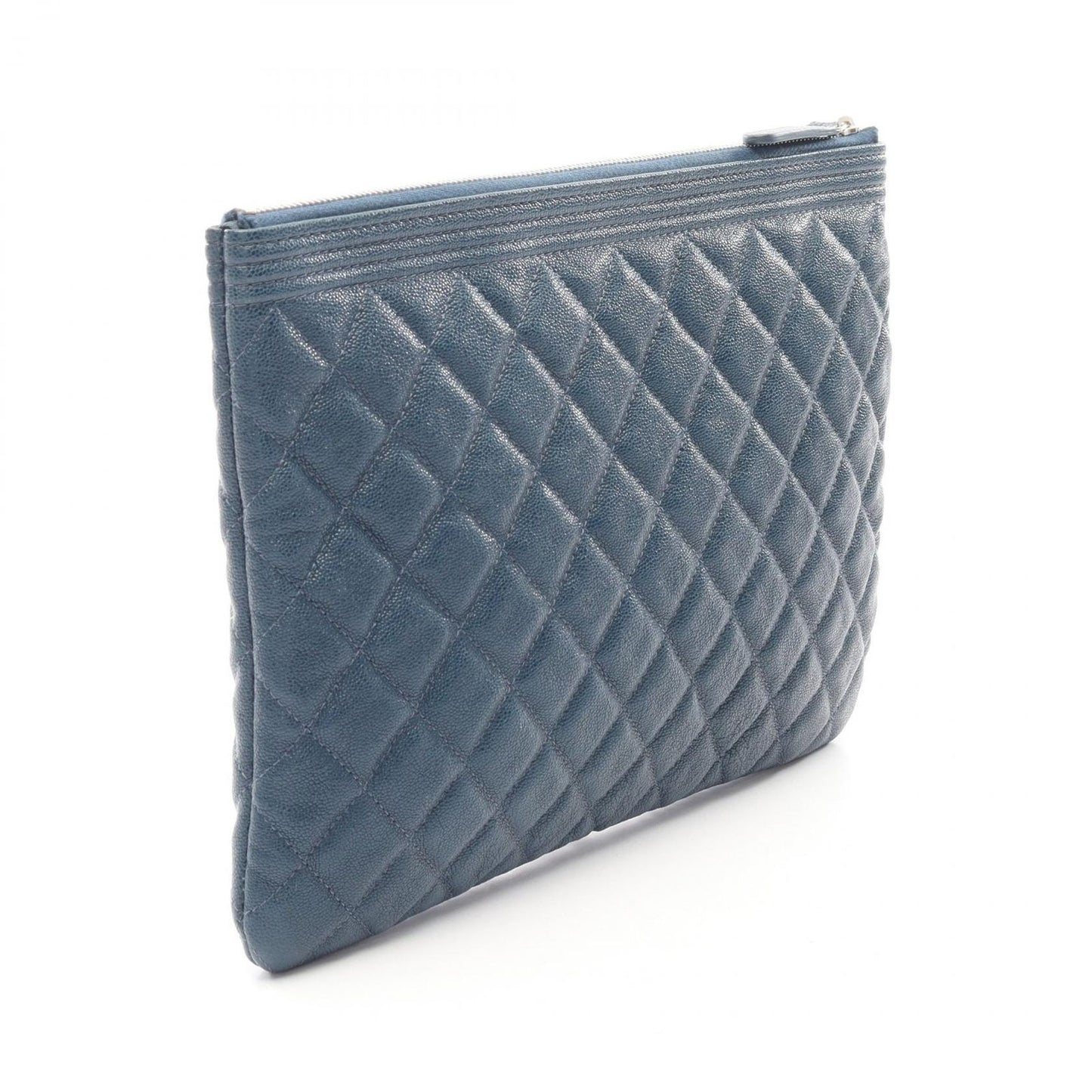 Chanel Clutch Boy Navy Caviar Leather — view 2