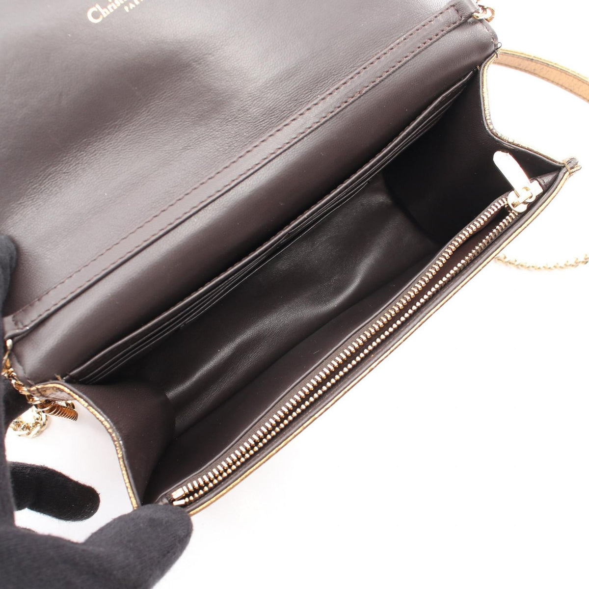 Dior Shoulder Bag Logo Gold Leather Miss Promenade Chain — view 3