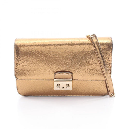 Dior Shoulder Bag Logo Gold Leather Miss Promenade Chain