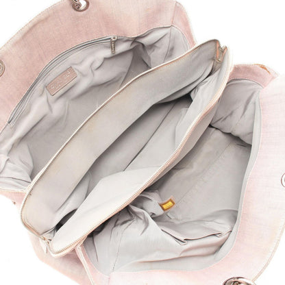 Chanel Tote CC Logo Pink Canvas Leather CC — view 3