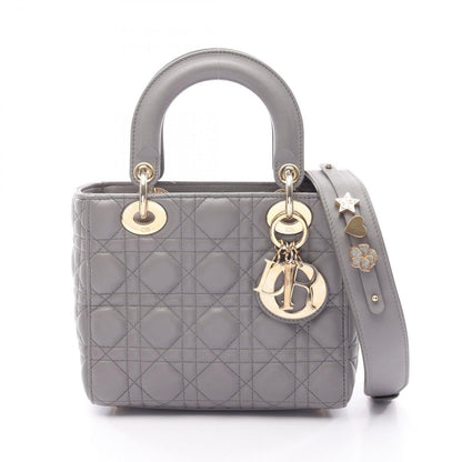 Dior Handbag Lady Dior MY Abcdior Lady Dior Small Cannage 2-Way Gray Leather